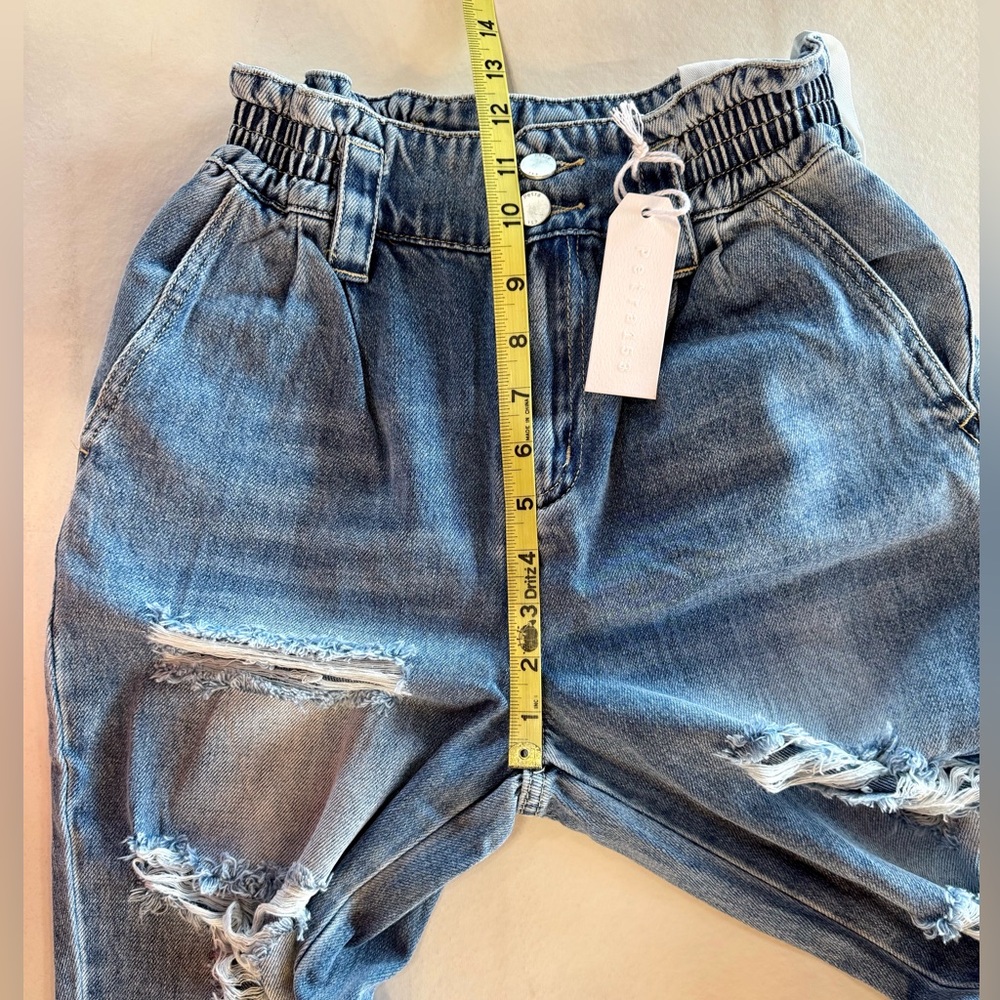 NWT PETRA153 High-Rise Paper-Bag Retro Jeans 100% Cotton (3/25) - Picture 10 of 16